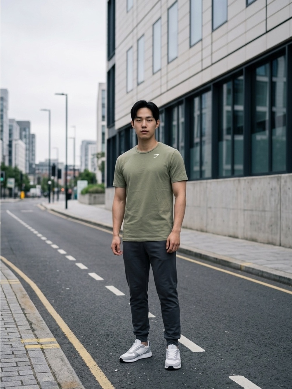 Gymshark Men’s Olive Crewneck T-Shirt